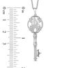 Thumbnail Image 2 of Enchanted Disney Princess 0.04 CT. T.W. Diamond Castle Key Pendant in Sterling Silver - 19"