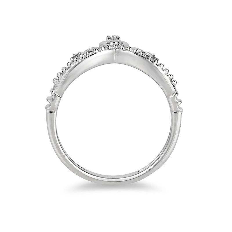 Main Image 3 of Enchanted Disney Princess 0.085 CT. T.W. Diamond Tiara Ring in Sterling Silver