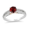 Thumbnail Image 0 of Enchanted Disney Snow White 6.0mm Garnet and 0.084 CT. T.W. Diamond Promise Ring in 10K Two-Tone Gold