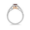 Thumbnail Image 2 of Enchanted Disney Snow White 6.0mm Garnet and 0.084 CT. T.W. Diamond Promise Ring in 10K Two-Tone Gold