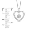 Enchanted Disney Elsa 0.18 CT. T.W. Diamond Snowflake Heart Pendant in Sterling Silver - 19"