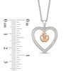 Enchanted Disney Snow White 0.18 CT. T.W. Diamond Apple Heart Pendant in Sterling Silver and 10K Rose Gold - 19"