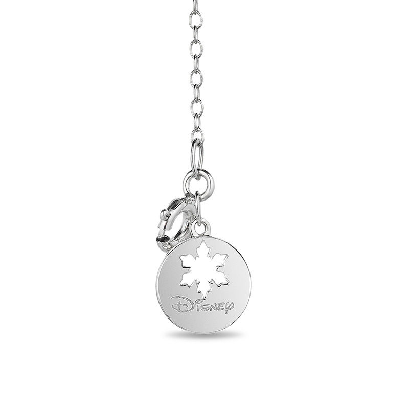 Enchanted Disney Elsa 0.23 CT. T.W. Diamond Snowflake Circle Pendant in Sterling Silver - 19"|Peoples Jewellers