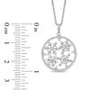 Thumbnail Image 2 of Enchanted Disney Elsa 0.23 CT. T.W. Diamond Snowflake Circle Pendant in Sterling Silver - 19"