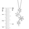 Enchanted Disney Elsa 0.085 CT. T.W. Diamond Snowflake Pendant in Sterling Silver - 19"