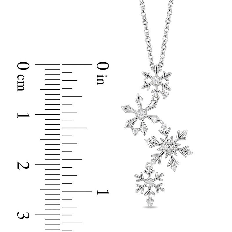 Enchanted Disney Elsa 0.085 CT. T.W. Diamond Snowflake Pendant in Sterling Silver - 19"