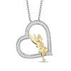 Thumbnail Image 1 of Enchanted Disney Tinker Bell 0.18 CT. T.W. Diamond Heart Pendant in Sterling Silver and 10K Gold - 19"