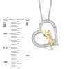 Thumbnail Image 3 of Enchanted Disney Tinker Bell 0.18 CT. T.W. Diamond Heart Pendant in Sterling Silver and 10K Gold - 19"