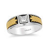 Thumbnail Image 0 of Enchanted Disney Men's 0.18 CT. Diamond Solitaire Crown Band in 14K Two-Tone Gold