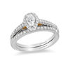 Thumbnail Image 2 of Enchanted Disney Merida 0.50 CT. T.W. Pear-Shaped Diamond Frame Engagement Ring in 14K Two-Tone Gold