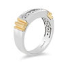 Thumbnail Image 1 of Enchanted Disney Men's 0.30 CT. T.W. Diamond Five Stone Crown Wedding Band in 14K Two-Tone Gold