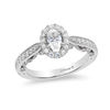 Thumbnail Image 0 of Enchanted Disney Ariel 1.00 CT. T.W. Oval Diamond Frame Engagement Ring in 14K White Gold