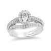 Thumbnail Image 2 of Enchanted Disney Ariel 1.00 CT. T.W. Oval Diamond Frame Engagement Ring in 14K White Gold