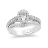 Thumbnail Image 3 of Enchanted Disney Ariel 1.00 CT. T.W. Oval Diamond Frame Engagement Ring in 14K White Gold