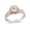 Thumbnail Image 0 of Enchanted Disney Belle 1.25 CT. T.W. Diamond Rose Frame Engagement Ring in 14K Two-Tone Gold