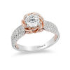 Thumbnail Image 1 of Enchanted Disney Belle 1.25 CT. T.W. Diamond Rose Frame Engagement Ring in 14K Two-Tone Gold