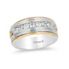 Thumbnail Image 1 of Enchanted Disney Men's 0.45 CT. T.W. Diamond Satin Wedding Band in 14K Two-Tone Gold