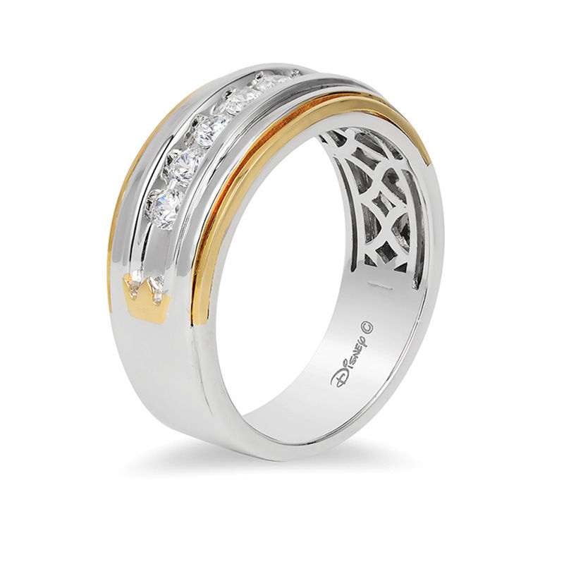 Enchanted Disney Men's 0.45 CT. T.W. Diamond Satin Wedding Band in 14K Two-Tone Gold|Peoples Jewellers