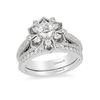 Thumbnail Image 3 of Enchanted Disney Elsa 0.95 CT. T.W. Diamond Snowflake Frame Engagement Ring in 14K White Gold