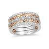 Thumbnail Image 0 of Enchanted Disney Princess 0.45 CT. T.W. Diamond Tiara Stackable Three Ring Set in 14K Two-Tone Gold