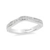 Thumbnail Image 1 of Enchanted Disney Princess 0.18 CT. T.W. Diamond Contour Grooved Shank Wedding Band in 14K White Gold