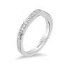 Thumbnail Image 2 of Enchanted Disney Princess 0.18 CT. T.W. Diamond Contour Grooved Shank Wedding Band in 14K White Gold