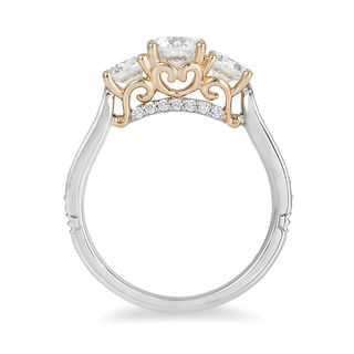 Enchanted Disney Cinderella 1.45 CT. T.W. Diamond Three Stone Engagement Ring in 14K Two-Tone Gold