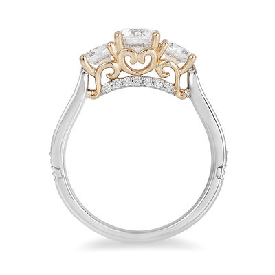 Enchanted Disney Cinderella 1.45 CT. T.W. Diamond Three Stone Engagement Ring in 14K Two-Tone Gold