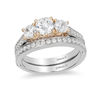 Thumbnail Image 2 of Enchanted Disney Cinderella 1.45 CT. T.W. Diamond Three Stone Engagement Ring in 14K Two-Tone Gold