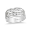 Thumbnail Image 0 of Enchanted Disney Men's 0.70 CT. T.W. Diamond Two Row Wedding Band in 14K White Gold