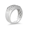 Thumbnail Image 1 of Enchanted Disney Men's 0.70 CT. T.W. Diamond Two Row Wedding Band in 14K White Gold