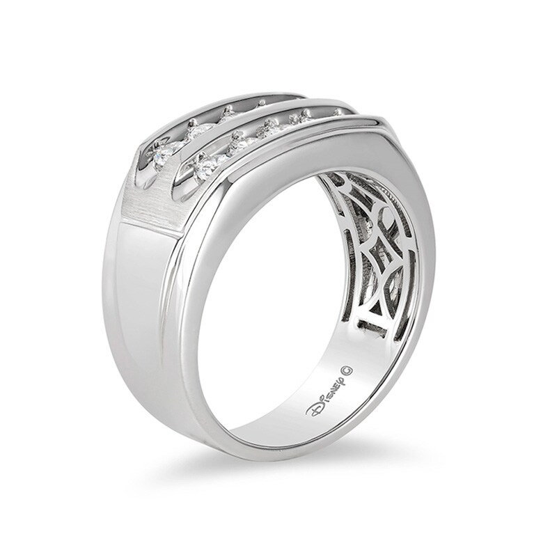 Main Image 2 of Enchanted Disney 0.70 CT. T.W. Diamond Two Row Wedding Band in 14K White Gold