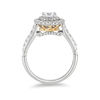 Thumbnail Image 2 of Enchanted Disney Princess 0.95 CT. T.W. Diamond Double Frame Crown Engagement Ring in 14K Two-Tone Gold