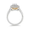 Thumbnail Image 3 of Enchanted Disney Princess 0.95 CT. T.W. Diamond Double Frame Crown Engagement Ring in 14K Two-Tone Gold