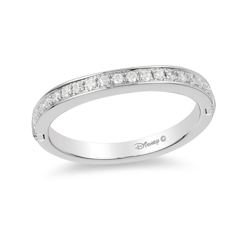 Enchanted Disney Princess 0.18 CT. T.W. Diamond Wedding Band in 14K White Gold|Peoples Jewellers
