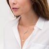 Thumbnail Image 1 of 7.0-7.5mm Oval Cultured Freshwater Pearl Leafy Branch Lariat-Style Necklace in Sterling Silver - 17"