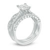 Thumbnail Image 1 of 1.15 CT. T.W. Quad Princess-Cut Diamond Three Piece Bridal Set in 14K White Gold