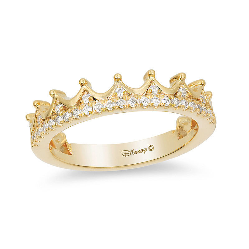 Enchanted Disney Princess 0.15 CT. T.W. Diamond Tiara Wedding Band in 14K Gold|Peoples Jewellers
