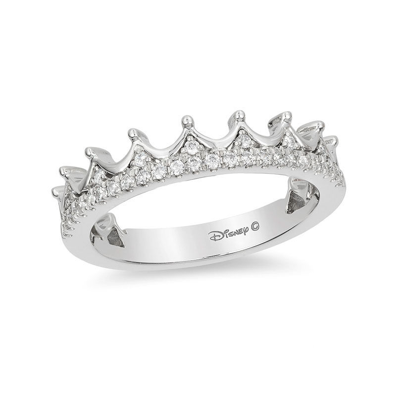 Enchanted Disney Princess 0.15 CT. T.W. Diamond Tiara Wedding Band 14K Gold