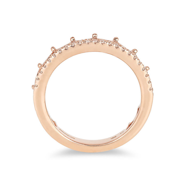 Enchanted Disney Princess 0.15 CT. T.W. Diamond Tiara Wedding Band in 14K Rose Gold|Peoples Jewellers