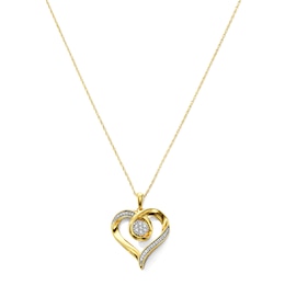 0.10 CT. T.W. Diamond Loop Heart Necklace in 10K Gold - 18"