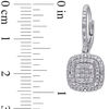 Thumbnail Image 2 of 0.48 CT. T.W. Composite Diamond Double Cushion Frame Drop Earrings in Sterling Silver