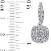 Thumbnail Image 3 of 0.48 CT. T.W. Composite Diamond Double Cushion Frame Drop Earrings in Sterling Silver