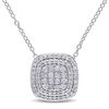 Thumbnail Image 1 of 0.47 CT. T.W. Composite Diamond Double Cushion Frame Pendant in Sterling Silver