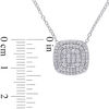 Thumbnail Image 3 of 0.47 CT. T.W. Composite Diamond Double Cushion Frame Pendant in Sterling Silver
