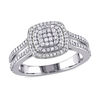 Thumbnail Image 0 of 0.47 CT. T.W. Composite Diamond Double Cushion Frame Ring in Sterling Silver