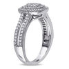 Thumbnail Image 1 of 0.47 CT. T.W. Composite Diamond Double Cushion Frame Ring in Sterling Silver