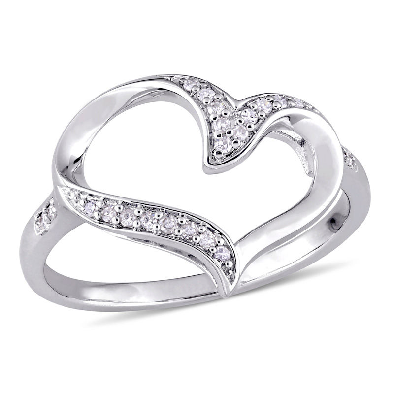 0.10 CT. T.W. Diamond Twist Heart Ring in Sterling Silver