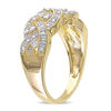Thumbnail Image 1 of 0.13 CT. T.W. Diamond Vintage-Style Braid Ring in Sterling Silver with Yellow Rhodium
