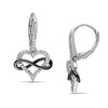 Thumbnail Image 0 of Diamond Accent Infinity Heart Drop Earrings in Sterling Silver with Black Rhodium